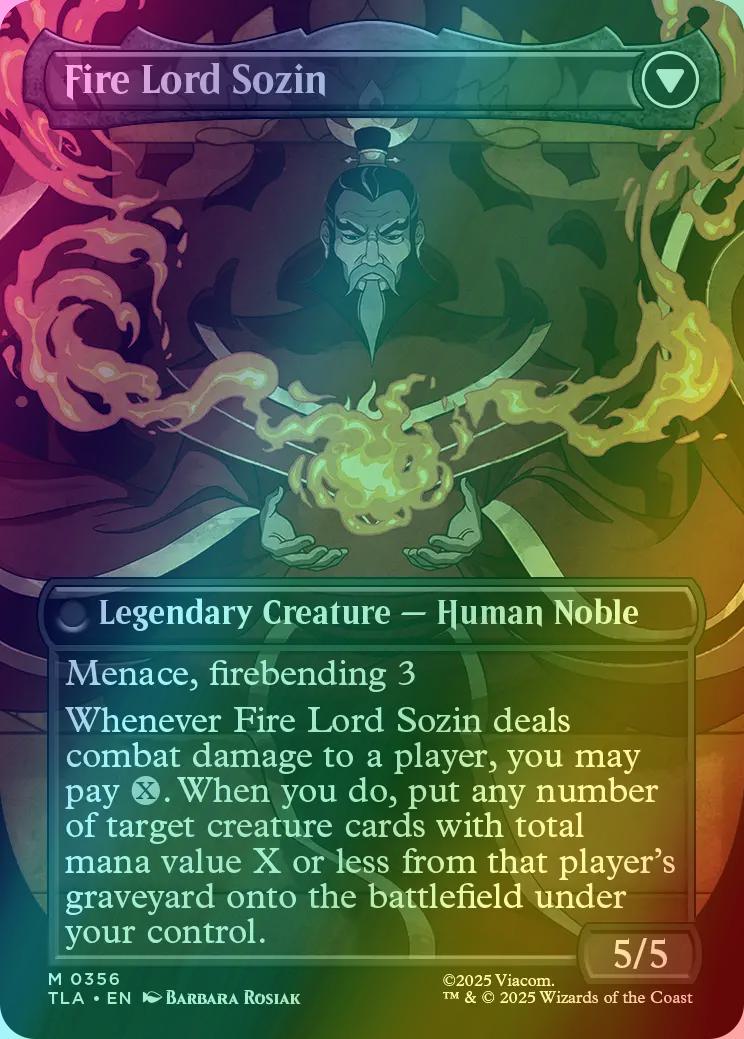 The Rise of Sozin // Fire Lord Sozin [356] [Borderless] [Avatar: The Last Airbender] [Foil] - Image 2