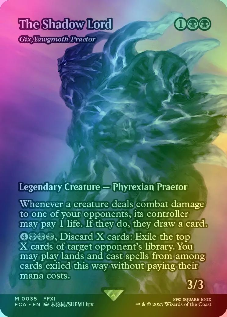 The Shadow Lord - Gix, Yawgmoth Praetor [35] [Borderless] [FINAL FANTASY: Through the Ages] [Foil]