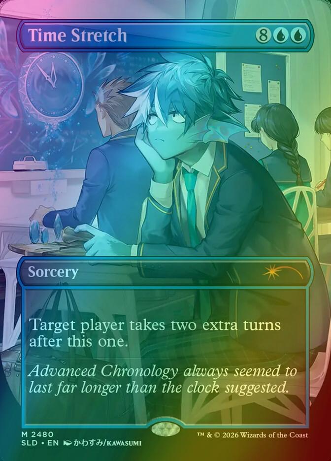 Time Stretch [2480] [Borderless] [Mahō Gakuin Seishun Hakusho] [Secret Lair Drop] [Foil]