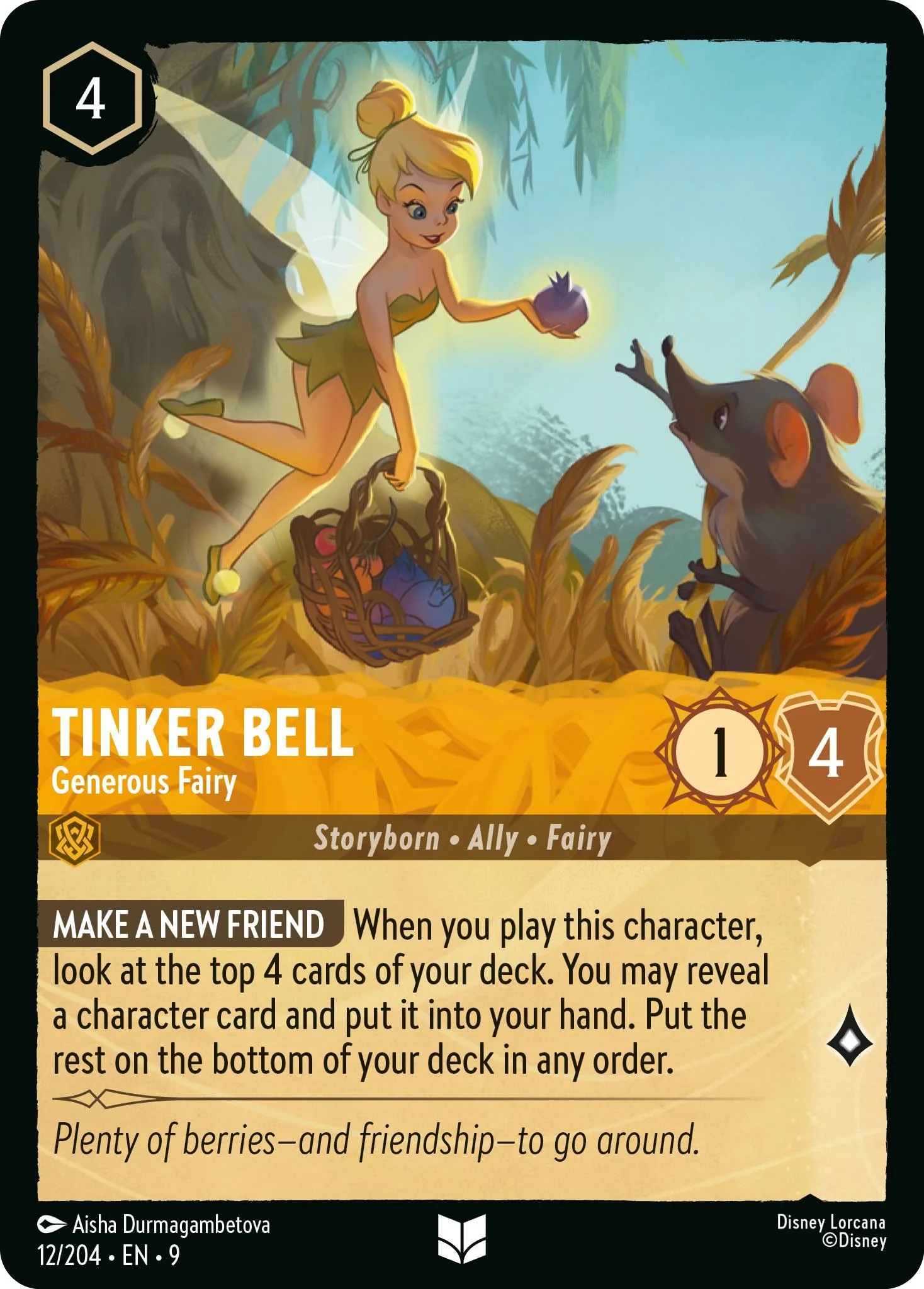 Tinker Bell - Generous Fairy - 12/204 [Fabled] [Non-Foil]