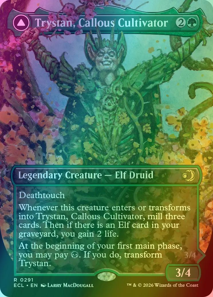 Trystan, Callous Cultivator // Trystan, Penitent Culler [291] [Borderless] [Lorwyn Eclipsed] [Foil]