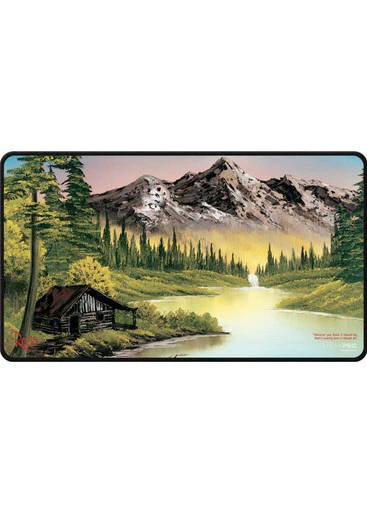 Ultra Pro Black Stitched Playmat - Bob Ross Mountain Retreat