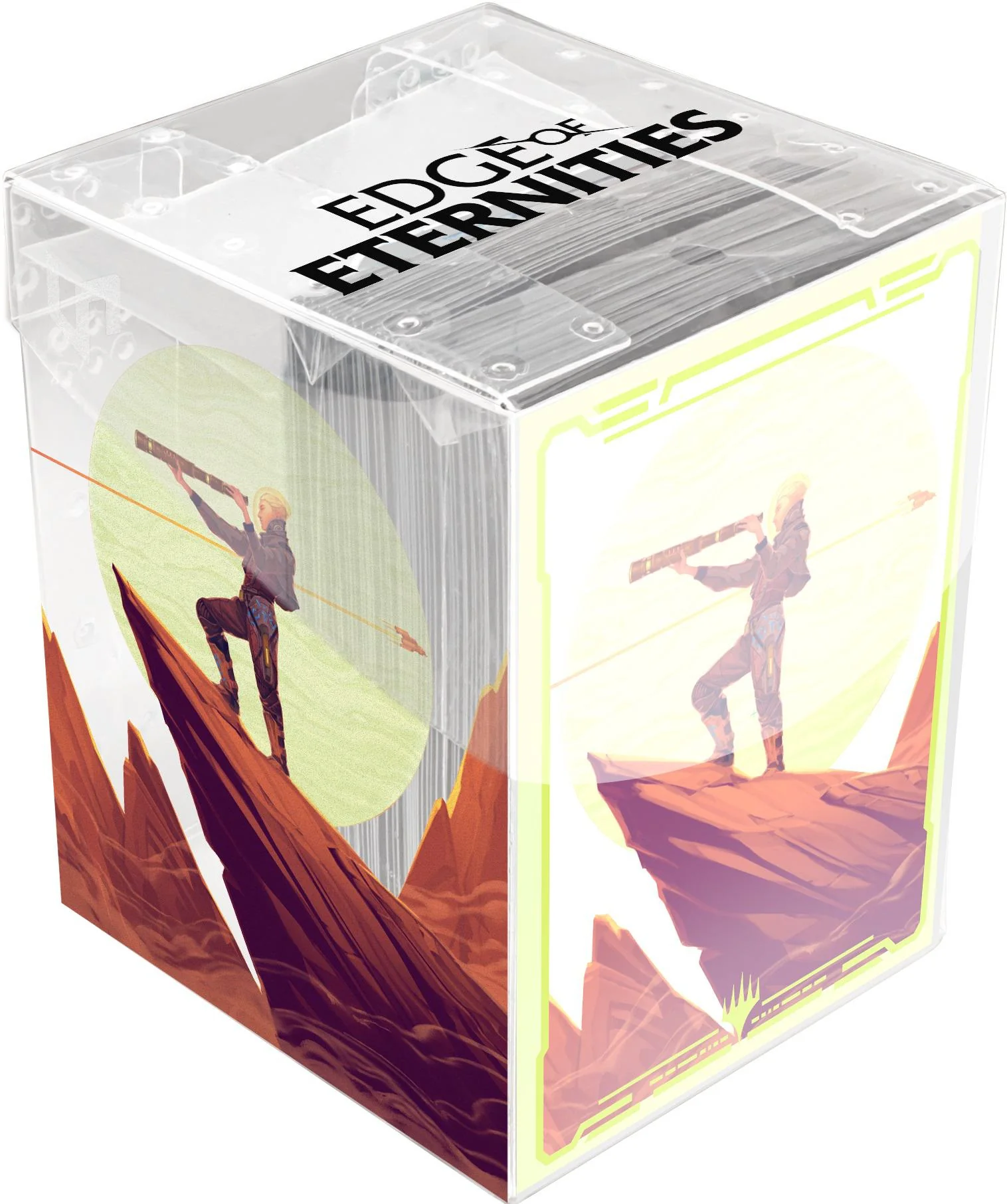 Ultra Pro MTG Deck Protector Sleeves in Clear Box - Standard Size - 100ct - Edge of Eternities - Sami, Wildcat Captain