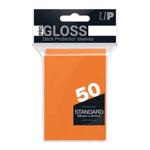 Ultra Pro Pro-Gloss Deck Protector Sleeves - Standard Size - 50ct - Orange