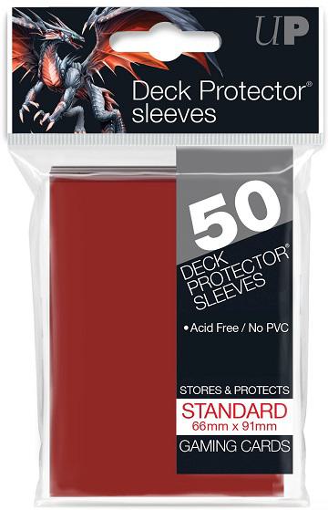 Ultra Pro Pro-Gloss Deck Protector Sleeves - Standard Size - 50ct - Red