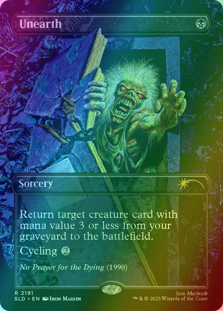 Unearth [2191] [Borderless] [Iron Maiden: Album Art] [Secret Lair Drop] [Rainbow Foil]