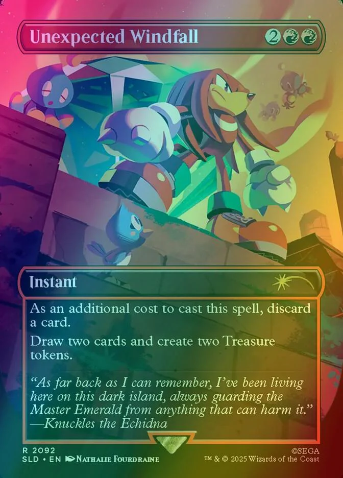 Unexpected Windfall [2092] [Borderless] [Secret Lair X Sonic: Chasing Adventure] [Secret Lair Drop] [Foil]