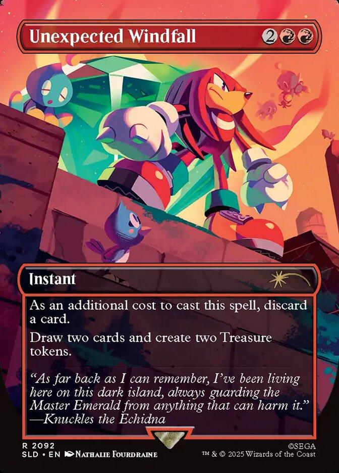 Unexpected Windfall [2092] [Borderless] [Secret Lair X Sonic: Chasing Adventure] [Secret Lair Drop] [Non-Foil]