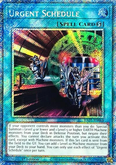 Urgent Schedule - RA05-EN064 - Platinum Secret Rare - 1st Edition