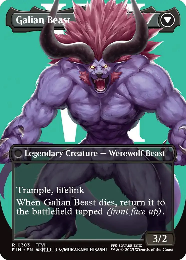 Vincent Valentine // Galian Beast [383] [Borderless] [Character] [FINAL FANTASY] [Non-Foil] - Image 2