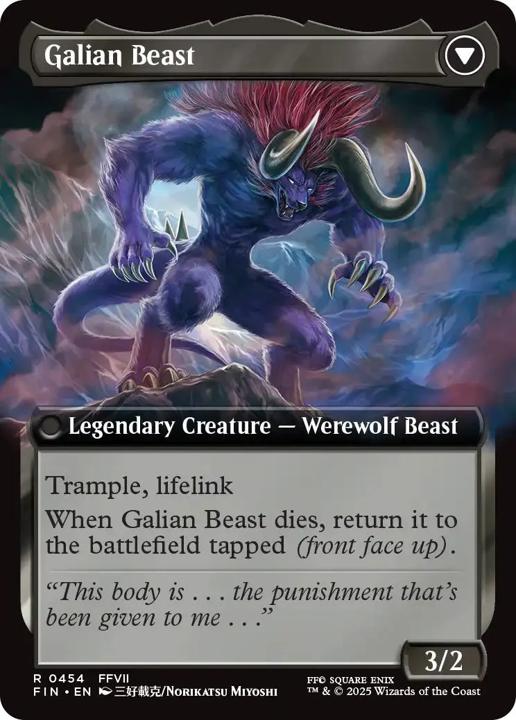 Vincent Valentine // Galian Beast [454] [Extended Art] [FINAL FANTASY] [Non-Foil] - Image 2