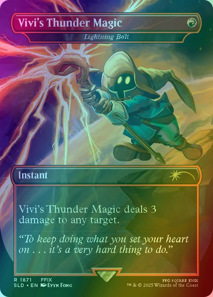 Vivi's Thunder Magic - Lightning Bolt [1871] [Borderless] [FINAL FANTASY: Grimoire] [Secret Lair Drop] [Foil]