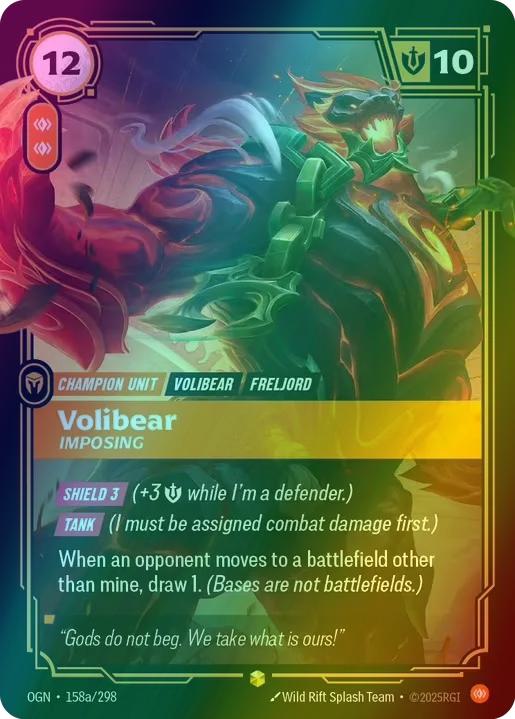 Volibear - Imposing (Alternate Art) - 158a/298 [Origins] [Foil]