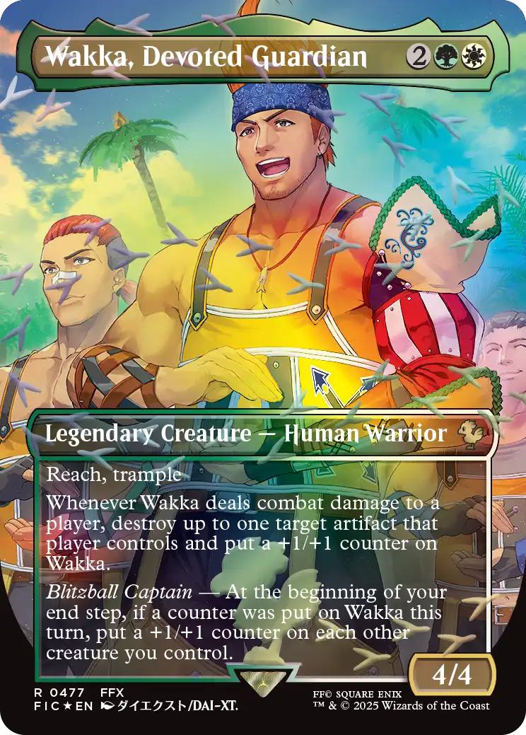 Wakka, Devoted Guardian [477] [Borderless] [FINAL FANTASY: Commander] [Chocobo Track Foil]