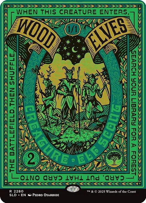 Wood Elves [2280] [Borderless] [Prints Charming] [Secret Lair Drop] [Non-Foil]
