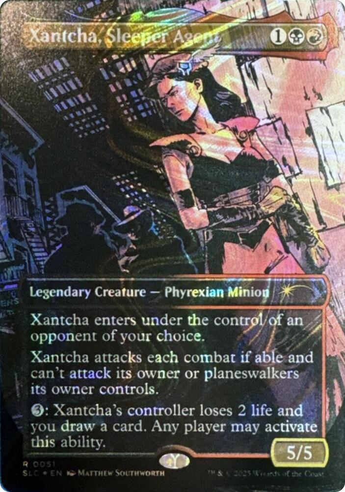 Xantcha, Sleeper Agent [0051] [Borderless] [Encyclopedia of Magic] [Secret Lair Countdown] [Halo Foil]