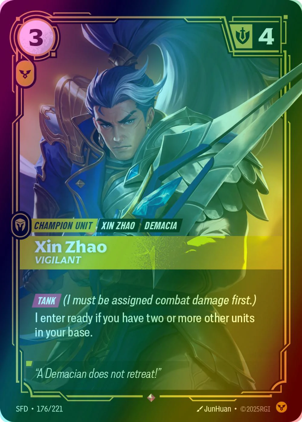Xin Zhao - Vigilant - 176/221 [Spiritforged] [Foil]