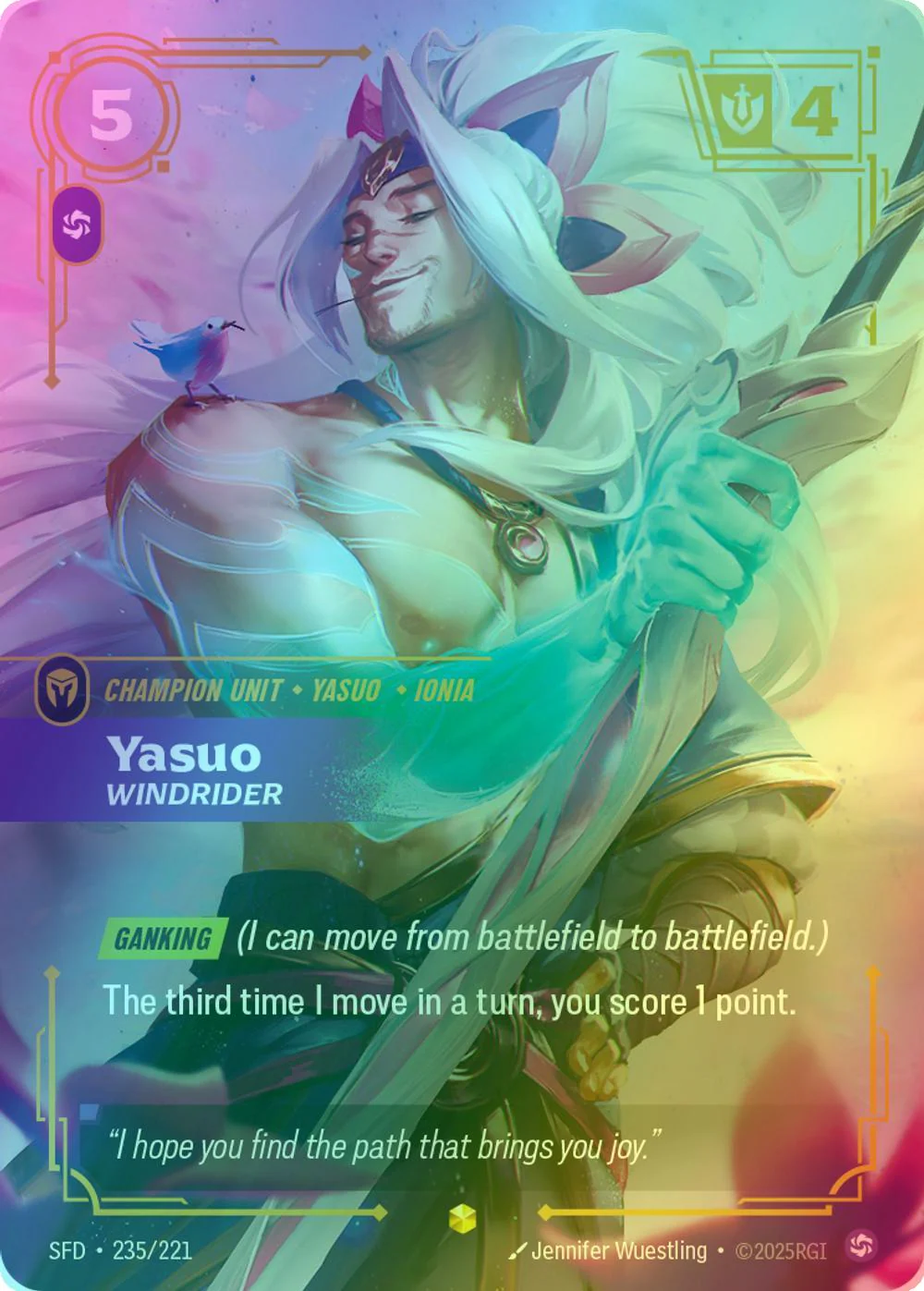 Yasuo - Windrider (Overnumbered) - 235/221 [Spiritforged] [Foil]