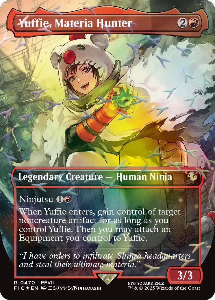 Yuffie, Materia Hunter [470] [Borderless] [FINAL FANTASY: Commander] [Chocobo Track Foil]