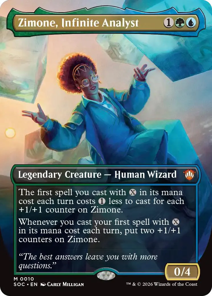 Zimone, Infinite Analyst [10] [Borderless] [Secrets of Strixhaven: Commander] [Non-Foil]
